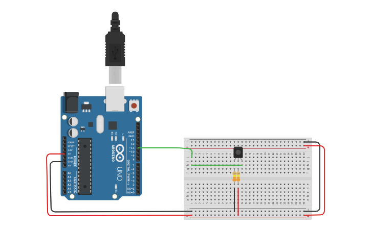 Circuit design sensor CNY70 - Tinkercad