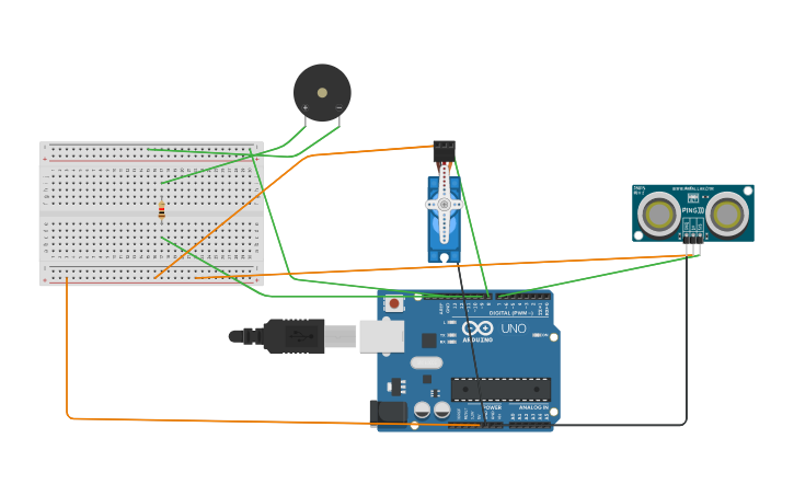 Circuit design Automatic Door - Tinkercad