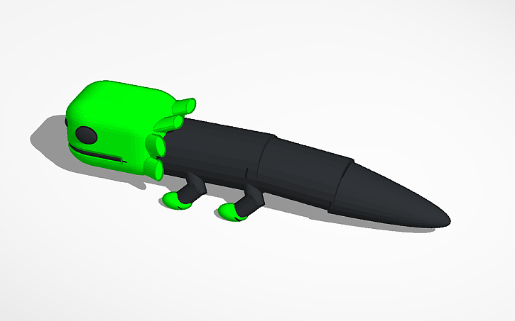 3D design Rain world Green lizard ragdoll - Tinkercad