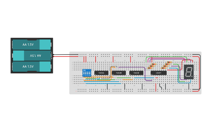 Circuit design 7 segmentos - Tinkercad