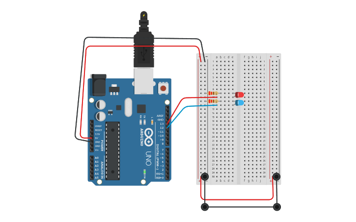 Circuit design BLINKING LED - Tinkercad