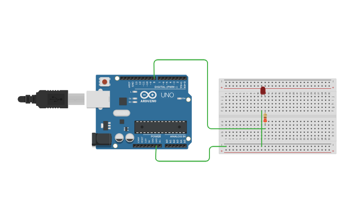Circuit design LED Blinking Lights - Tinkercad