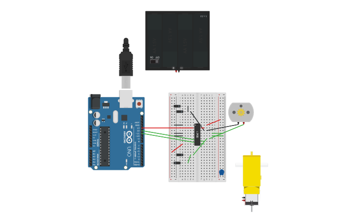 Circuit design Motors - Tinkercad