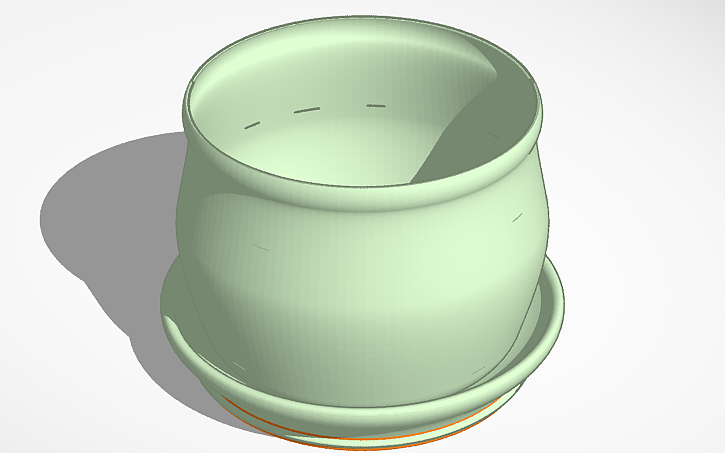 3D design flower pot - Tinkercad