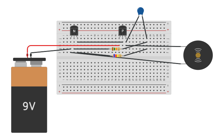 Circuit design 2 transistor audio oscillator - Tinkercad