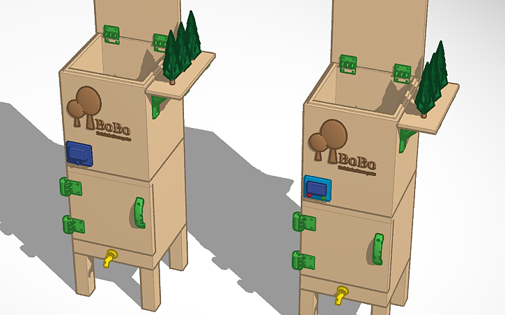 3D design BoBo the bokashi composter - Tinkercad
