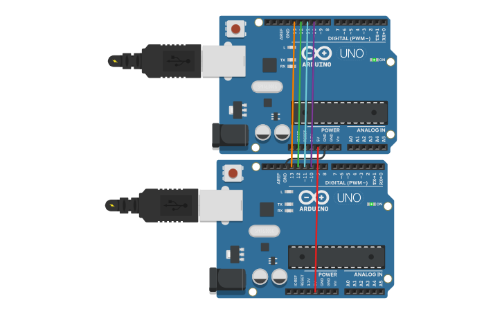 Circuit design SPI - Tinkercad