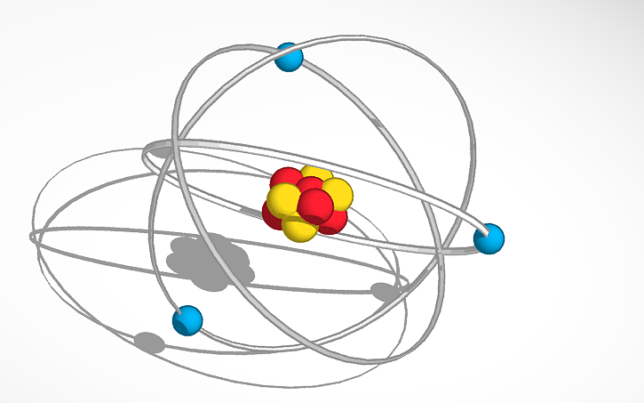 3D design Planetary Model with neutrons - Tinkercad