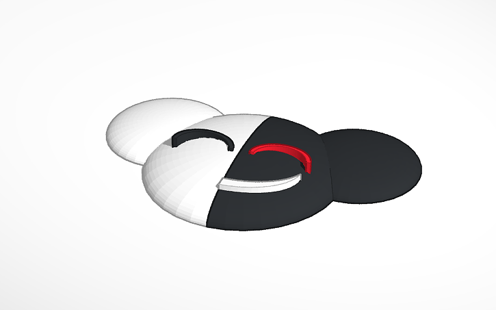3D design Monokuma Sprite button - Tinkercad