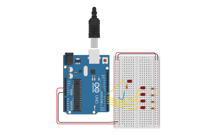 Circuit design For Loop Iteration - Tinkercad