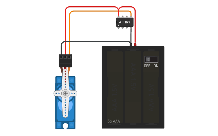 Circuit design Servo - Tinkercad