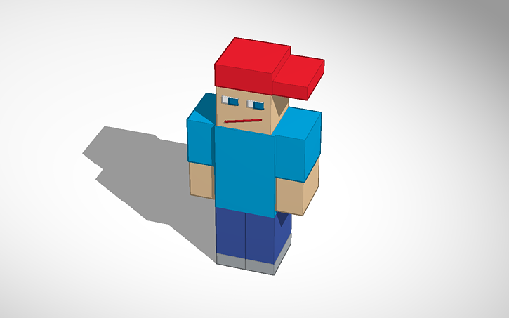 3D design minecraft person that wear cap - Tinkercad
