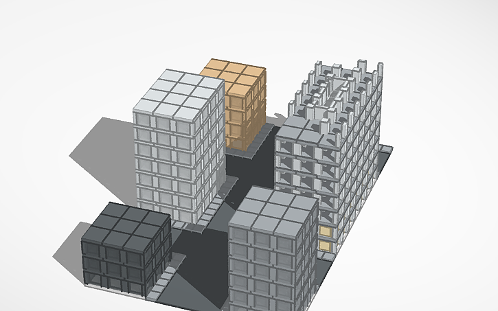 3D design Destructible city street 2 - Tinkercad