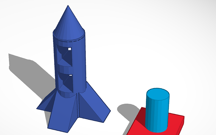 3D design Rocket ship - Tinkercad