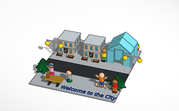 3D design City Town - Tinkercad