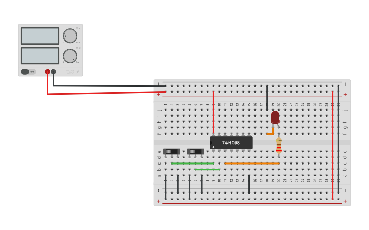 Circuit design LED basic digital circuit - Tinkercad