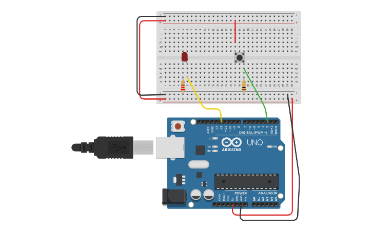 Circuit design Push button Arduino - Tinkercad