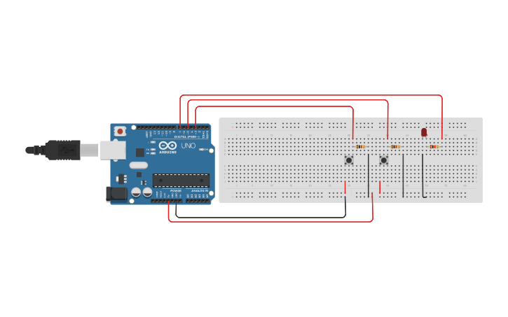 Circuit design PRACTICO 5B-PRENDER Y APAGAR UN LED CON DOS PULSADORES ...