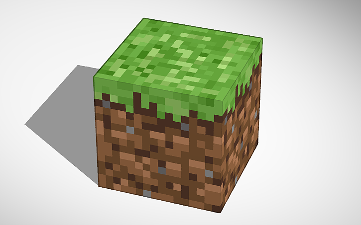 3D design Minecraft grass block - Tinkercad