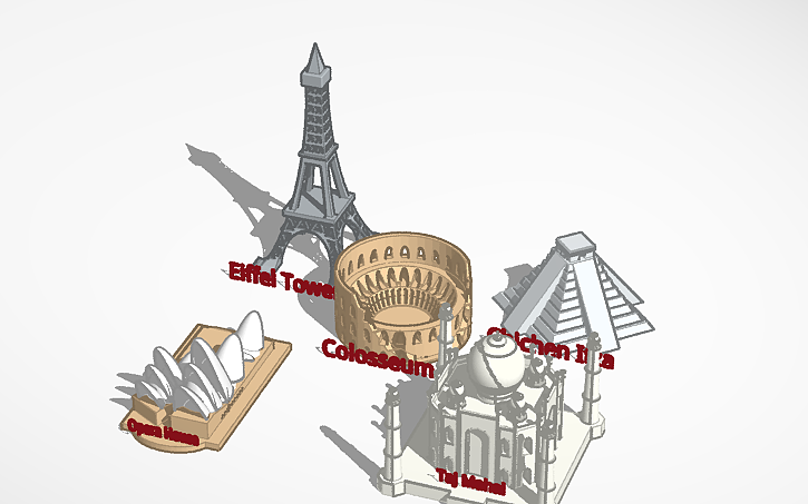 3D design famous landmarks - Tinkercad