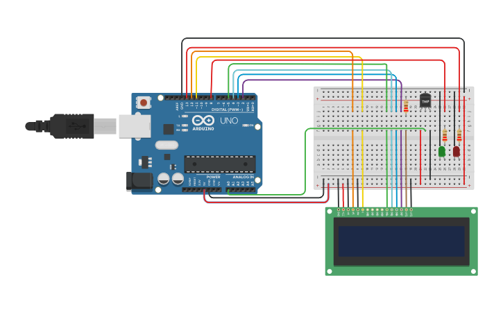 Circuit design Sensor Temperatura TMP 36 - Tinkercad
