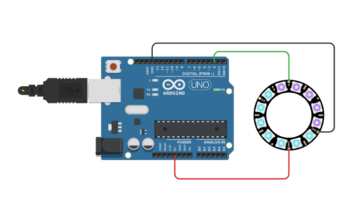 Circuit design LED Circle - Tinkercad