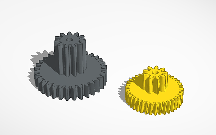 Cad Rendered 3 Cogs 3D design 451 Cogs - Tinkercad