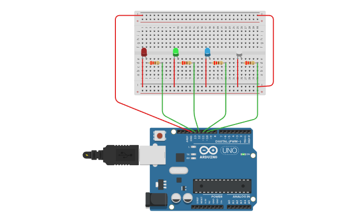 Circuit design Blink LED alternatively at the delay of 1 sec. - Tinkercad