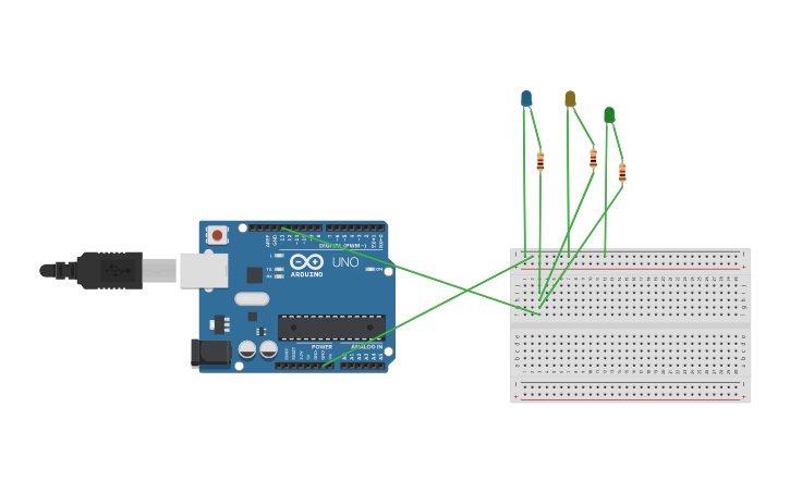 Circuit design Blinking Multiple LED'S Using Arduino - Tinkercad