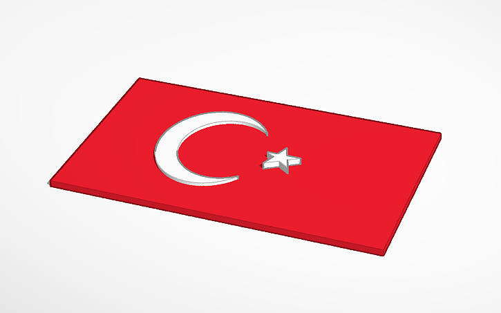 Bayraq Vector 3D design BAYRAK Türkiye flag turkey - Tinkercad