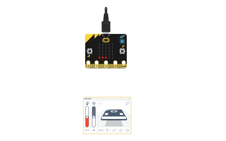 Circuit design Copy of micro:bit animation challenge - Tinkercad