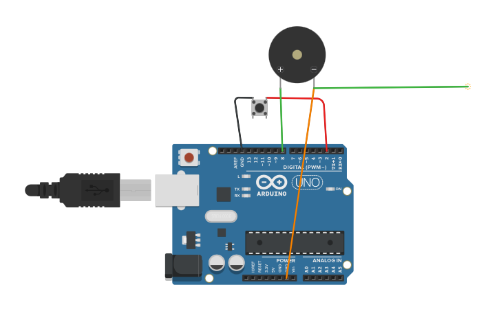 Circuit design Morse Code - Tinkercad