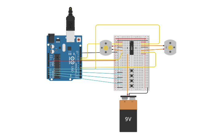 Circuit design Robot - Tinkercad