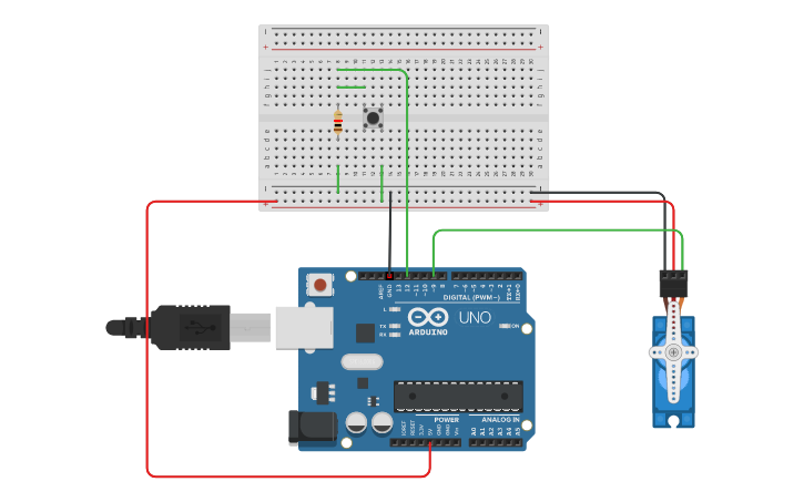 Circuit design Servo Motor Control - Tinkercad