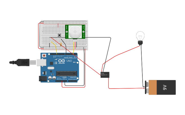Circuit design Motion sensor - Tinkercad