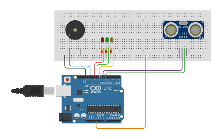 Circuit design Proximity Sensor Project - Tinkercad