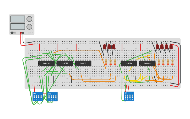 Circuit design DLD 7(Encoder + Decoder)) - Tinkercad