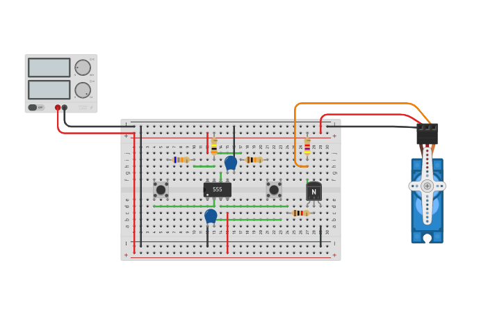 Circuit design 555 Servo Control - Tinkercad