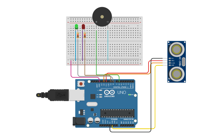 Distance Sensor Cad Model Circuit design Distance Sensor - Tinkercad