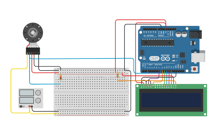 Circuit design Baca RPM DC Motor encoder - Tinkercad