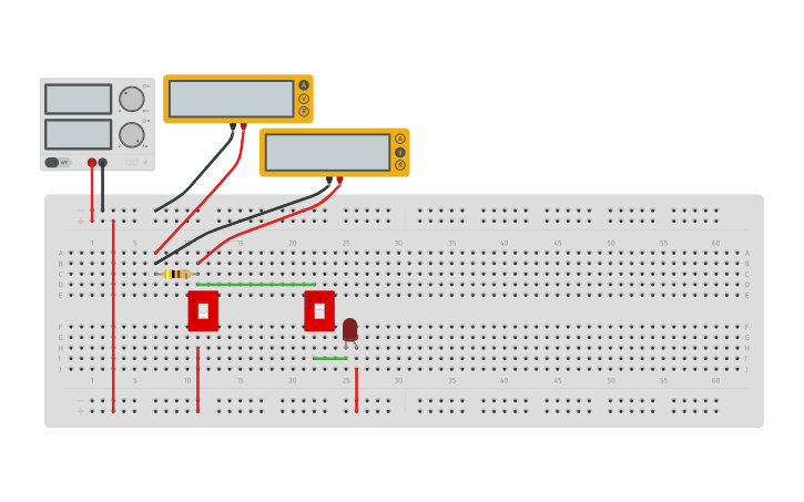Circuit design LED current limit example - Tinkercad