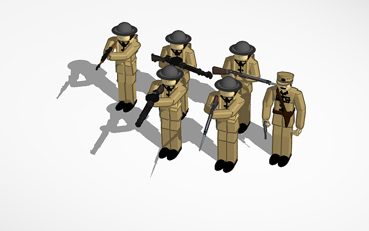 3D design British troops WWI - Tinkercad