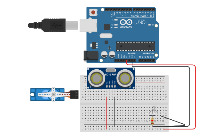 Circuit design Automatic Gate - Tinkercad