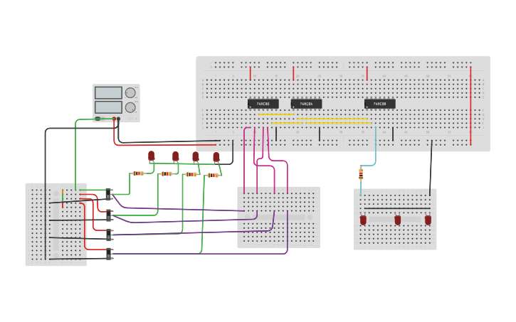 Circuit design Magnitude Comparator - Tinkercad