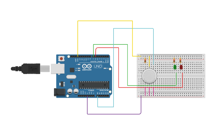 Circuit design Gas sensor circuit - Tinkercad
