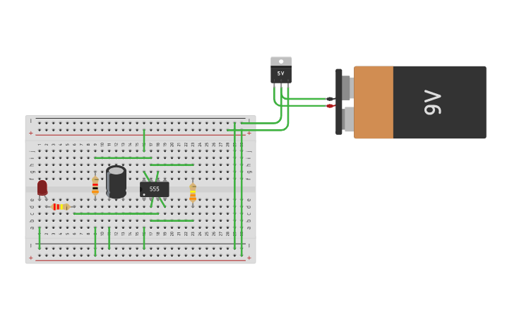 Circuit design 555 timer - Tinkercad