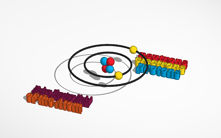 3D design Modern Planetary Model of the Atom - Tinkercad