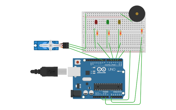 Circuit design Secret Knock Lock - Tinkercad