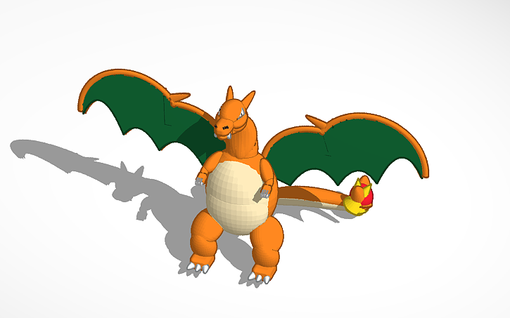 Python Code For Charizard 3D design Charizard See description for tutorial - Tinkercad