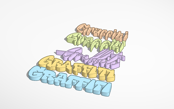 3D design Graffiti Fonts - Tinkercad